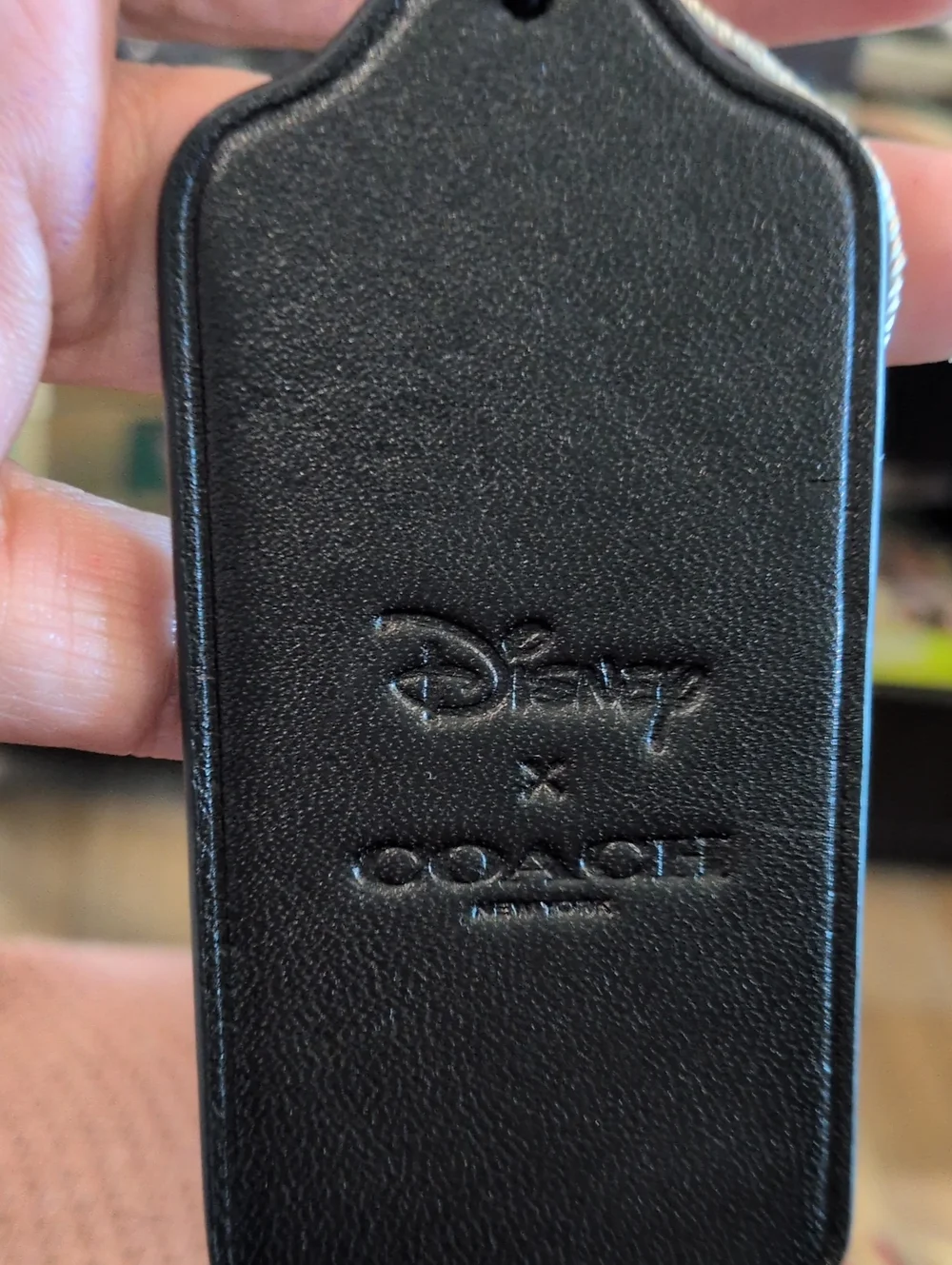 Coach x Disney Mickey Mouse Leather Hang Tag Bag Charm Black Red